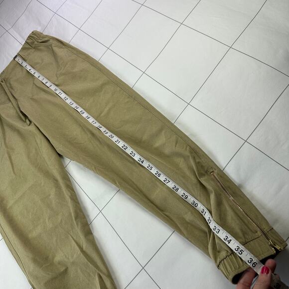Albion Pants Womens Large Khaki Heather Tan Jetsetter Jogger Ankle Zip Sporty - Picture 11 of 12